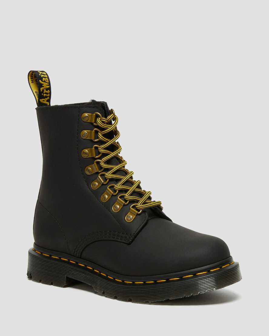 Dr. Martens 1460 Pascal DM's Wintergrip Deri Kadın Bağcıklı Bot - Bot Siyah |SMPWI7564|